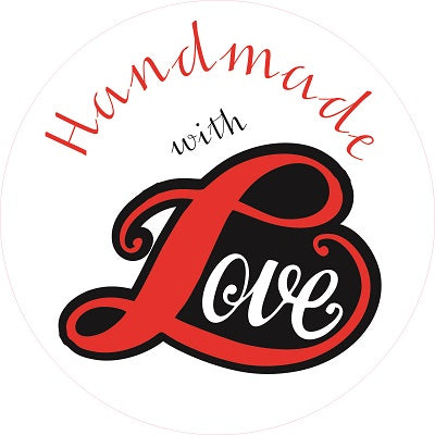 Handmade with Love Stickers - 30mm Circle Gloss Labels