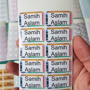 Stick-on Name Labels For Water Bottle Lunch Box Personalised
