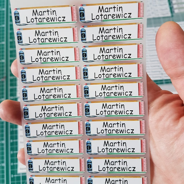 Name Tags for Class Children's Belongings Pencils Pens Ruler