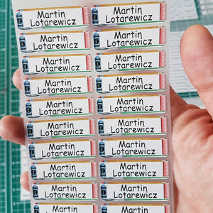 Stick On Pencil Personalized Name Labels Tags Kids
